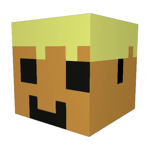 kalcinaa Minecraft avatar head, 3D render