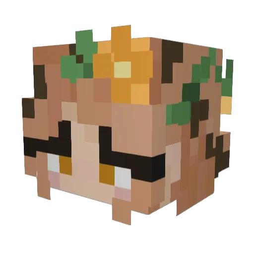 kalicokitty Minecraft avatar head, 3D render