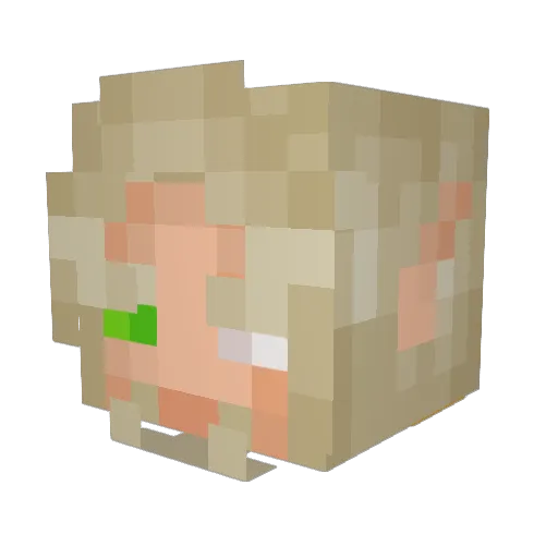 kamalotte Minecraft avatar head, 3D render