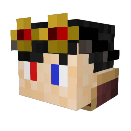 kamijoker Minecraft avatar head, 3D render