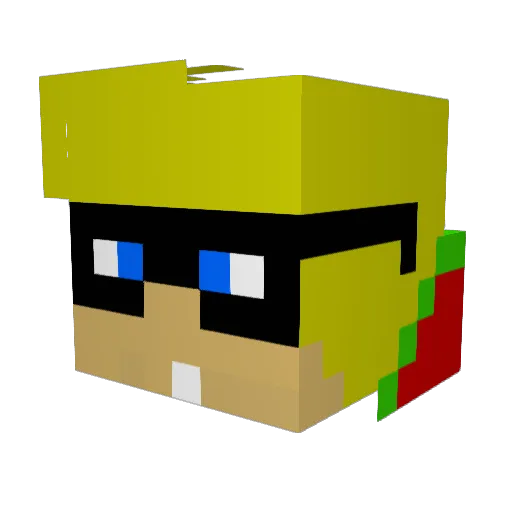 kamikazedt128 Minecraft avatar head, 3D render