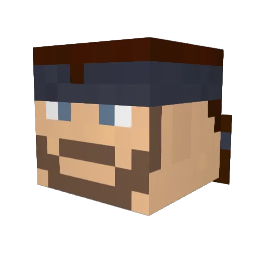 kamikazo Minecraft avatar head, 3D render