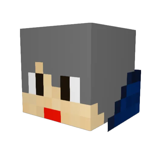 kamikmai Minecraft avatar head, 3D render