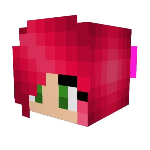 kaminade Minecraft avatar head, 3D render