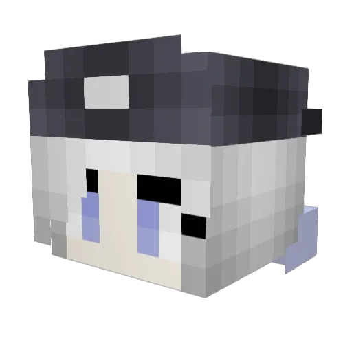 kaminari_ Minecraft avatar head, 3D render