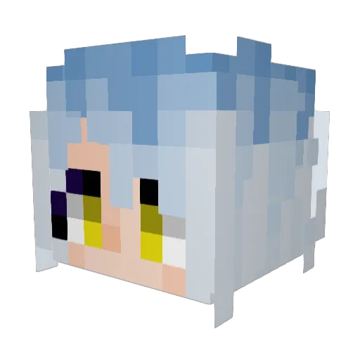 kamiphobe Minecraft avatar head, 3D render