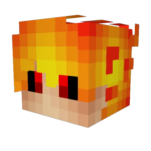 kamitokami Minecraft avatar head, 3D render