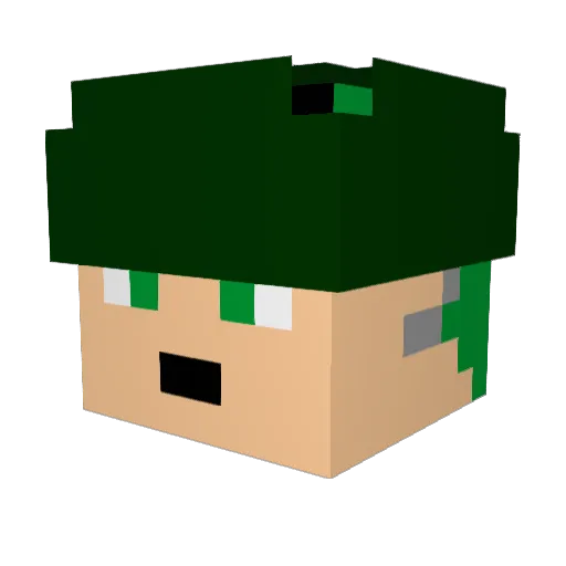 kamomeuingu Minecraft avatar head, 3D render