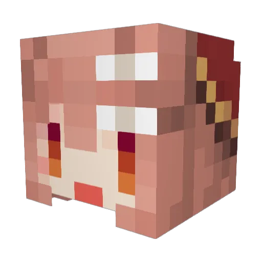 kamona6e Minecraft avatar head, 3D render
