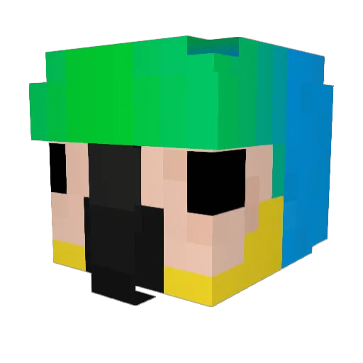 kamonevim Minecraft avatar head, 3D render