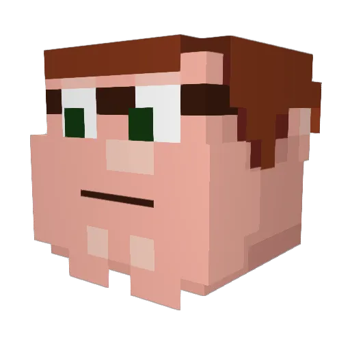 kamrink Minecraft avatar head, 3D render