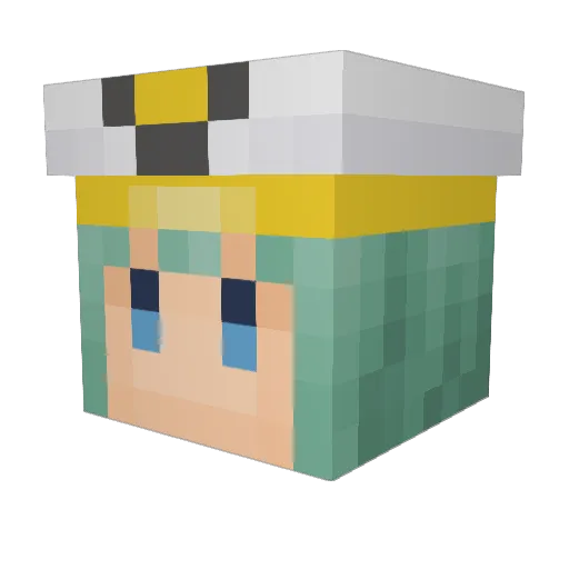 kamuimiko Minecraft avatar head, 3D render