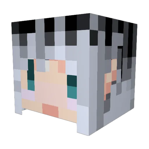 kanade168 Minecraft avatar head, 3D render