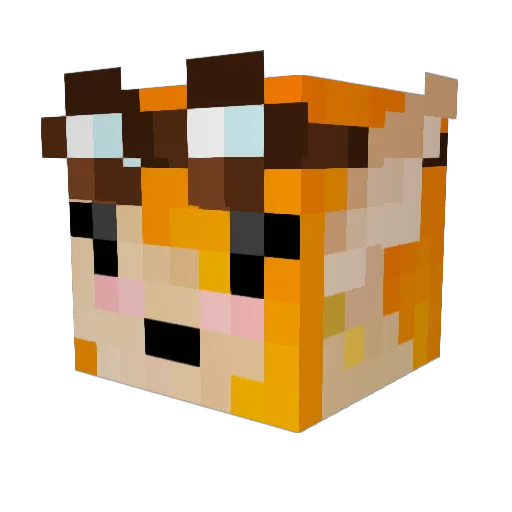 kanadeko Minecraft avatar head, 3D render