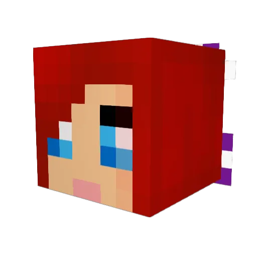 kanagirl Minecraft avatar head, 3D render