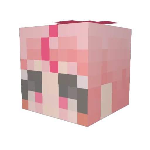 kanaimiwa Minecraft avatar head, 3D render