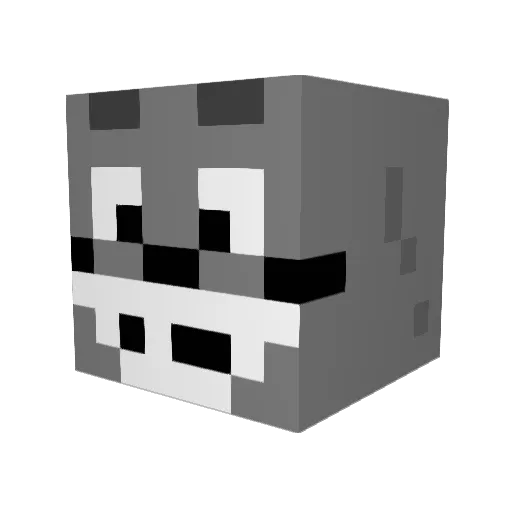 kanakong Minecraft avatar head, 3D render
