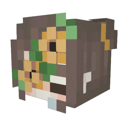 kananugetti Minecraft avatar head, 3D render