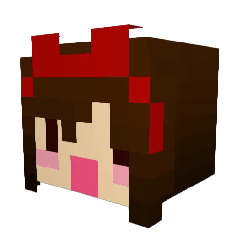 kanatyun Minecraft avatar head, 3D render