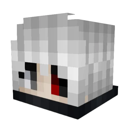 kaneki_kentipede Minecraft avatar head, 3D render
