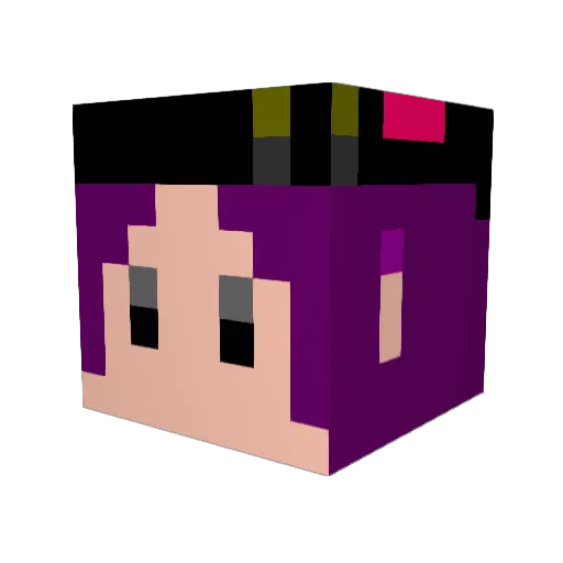 kaneko_ Minecraft avatar head, 3D render