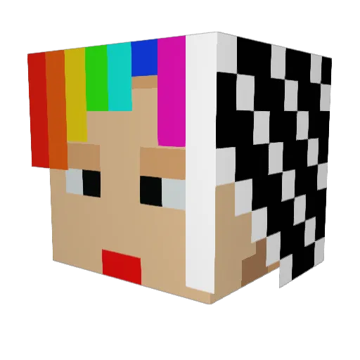 kanheiji Minecraft avatar head, 3D render