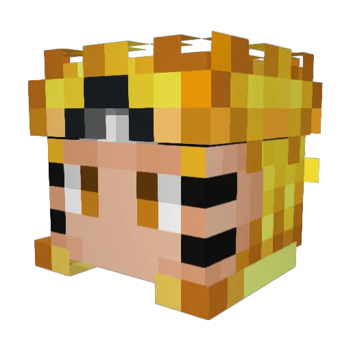 kankeguri Minecraft avatar head, 3D render