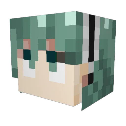 kaomoziDX Minecraft avatar head, 3D render