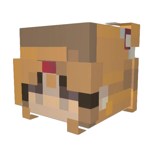 kaoowi Minecraft avatar head, 3D render