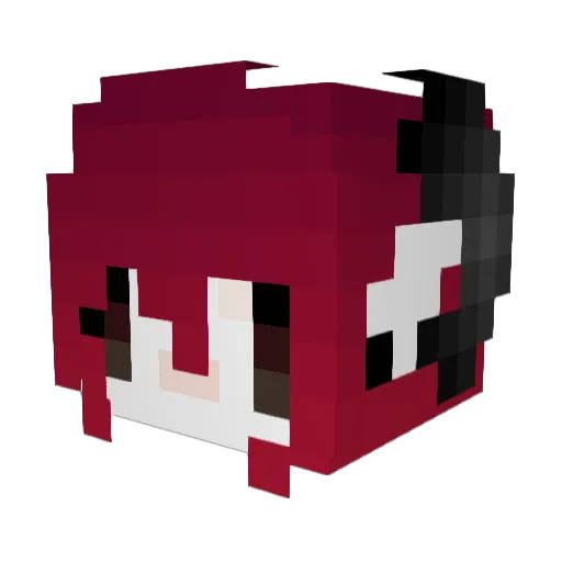 kaopeng Minecraft avatar head, 3D render