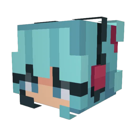kaoriw Minecraft avatar head, 3D render