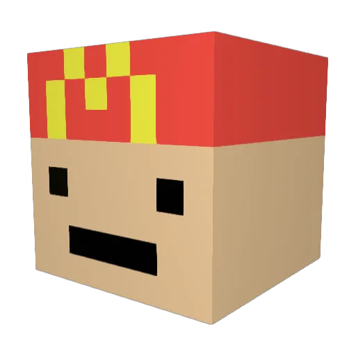 kap2 Minecraft avatar head, 3D render