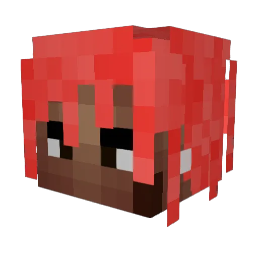 kapoerpapo Minecraft avatar head, 3D render