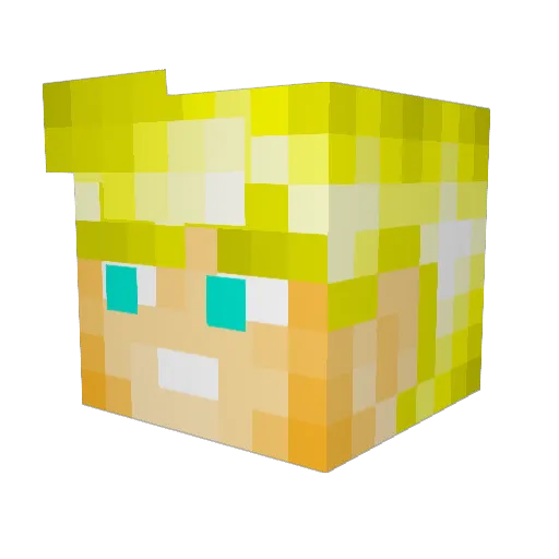 kapyushon_ Minecraft avatar head, 3D render