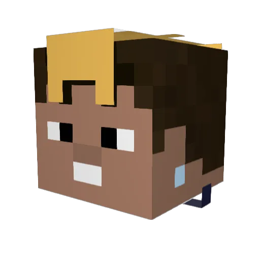 kaquez Minecraft avatar head, 3D render