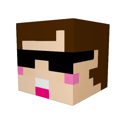 karaagetaberu Minecraft avatar head, 3D render