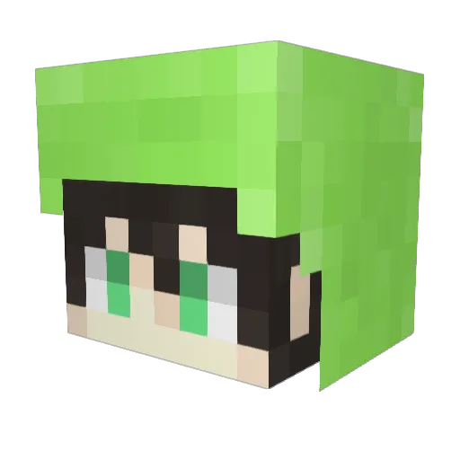 karawasa Minecraft avatar head, 3D render