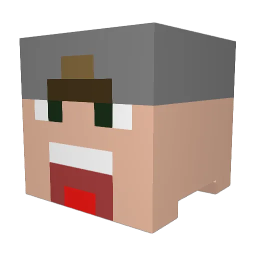 karel7 Minecraft avatar head, 3D render