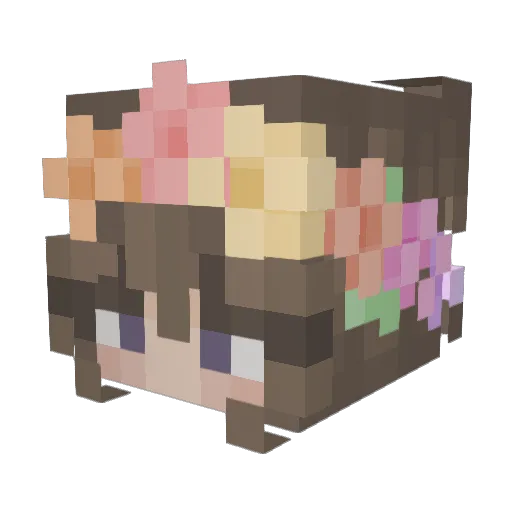 karinxo Minecraft avatar head, 3D render