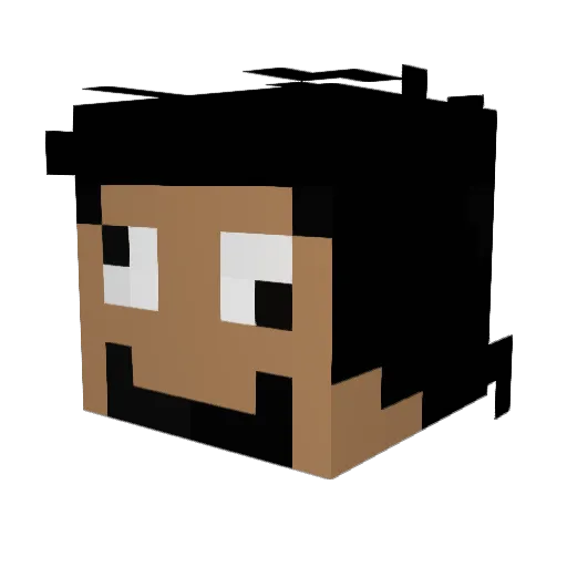 kartkeeper Minecraft avatar head, 3D render