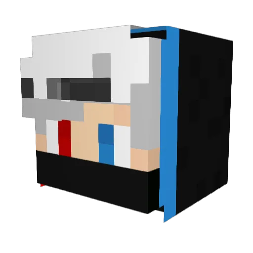 kashpa_ Minecraft avatar head, 3D render
