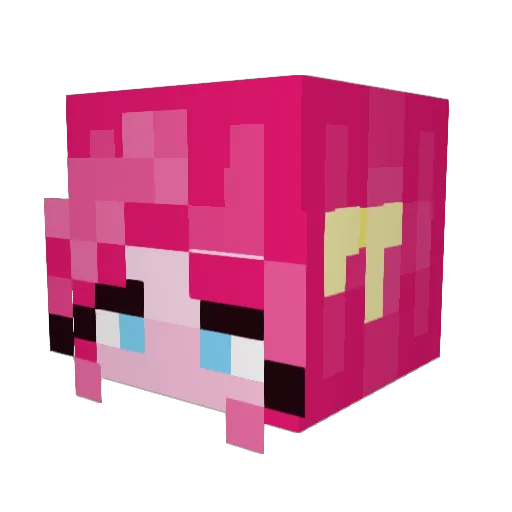 kasinachibi Minecraft avatar head, 3D render