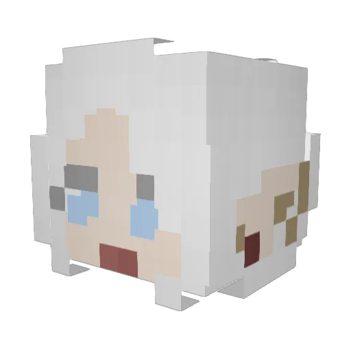 kaskaden Minecraft avatar head, 3D render