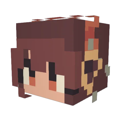 katdeegamer Minecraft avatar head, 3D render