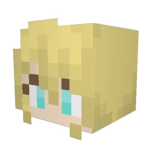 kate_f Minecraft avatar head, 3D render