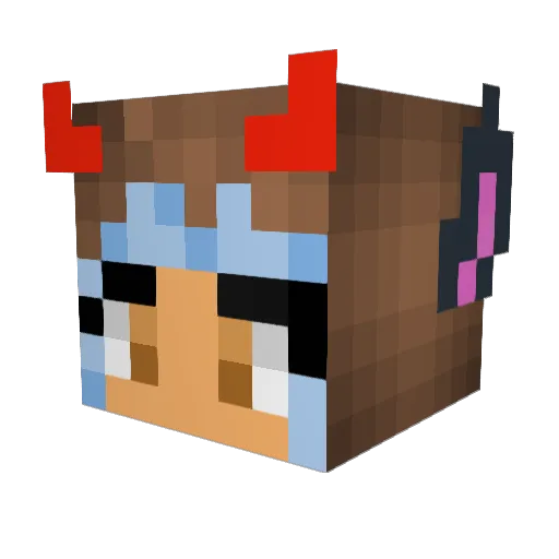 kate_wolftx Minecraft avatar head, 3D render