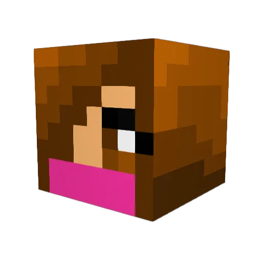 katehara Minecraft avatar head, 3D render
