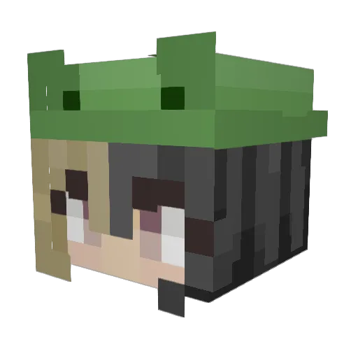 kateta Minecraft avatar head, 3D render