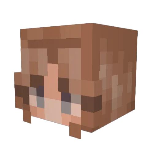 katiekatkatee Minecraft avatar head, 3D render