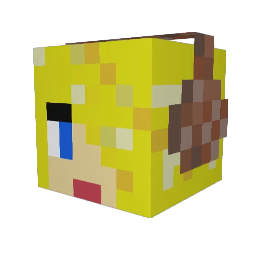 katiij Minecraft avatar head, 3D render
